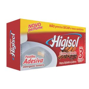 Detergente Sanitário Higisol Pastilha Adesiva Cravo E Canela 3x9g