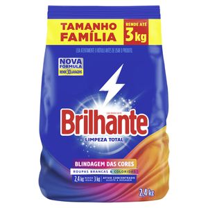 Lava Roupas Em Pó Brilhante Limpeza Total Pacote 2,4kg