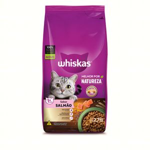Alimento Whiskas Para Gatos Adultos Sabor Salmão 2,7kg