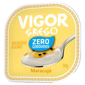 Iogurte Vigor Grego Zero Gorduras Calda Maracujá 90g