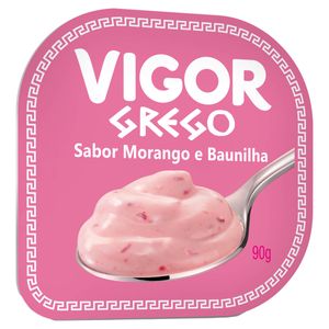 Iogurte Vigor Grego Sabor Morango E Baunilha 90g