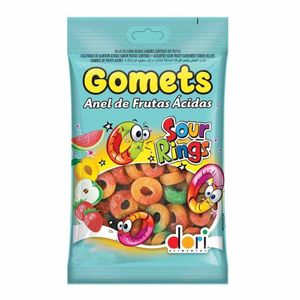 Bala De Goma Gomets Anel De Frutas Ácidas Pacote 150g