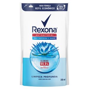 Sabonete Líquido Rexona Antibacterial Sachê Limpeza Profunda 200ml