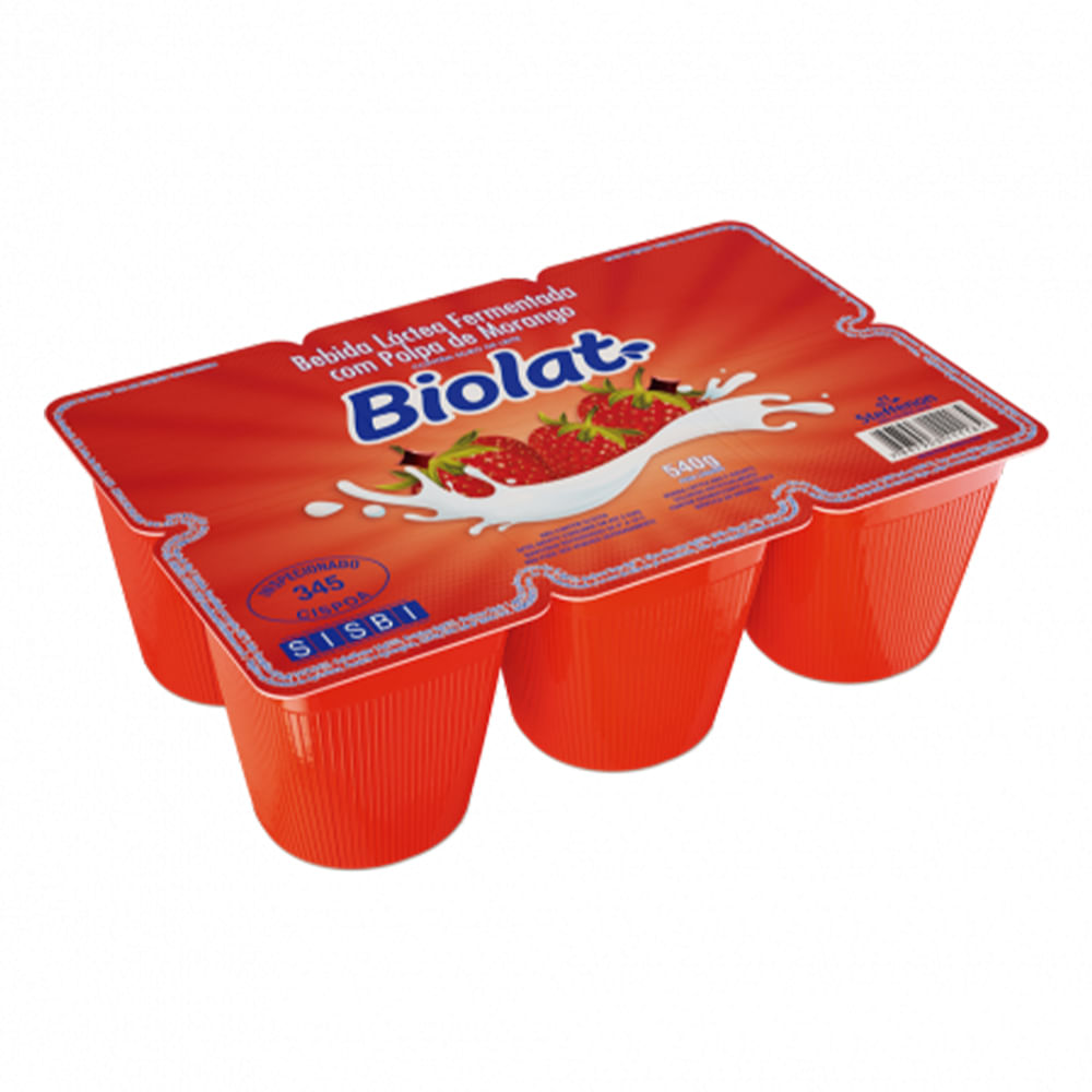 Bebida Láctea Fermentada Biolat Morango Bdj 540g
