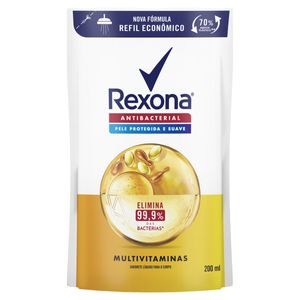 Sabonete Líquido Rexona Antibacterial Sachê Multivitaminas 200ml