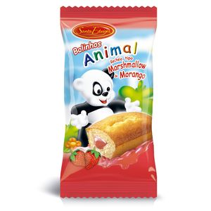 Mini Bolo Animal Santa Edwiges Sabor Morango Com Recheio Tipo Marshmallow De Morango 40g