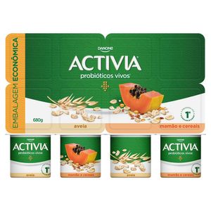 Leite Fermentado Activia Aveia+Mamão Cer Bandeja 680g Emb Ec