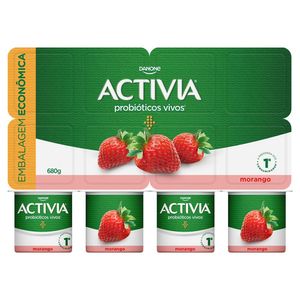 Leite Fermentado Activia Morango Bandeja 680g Embalagem Econômica