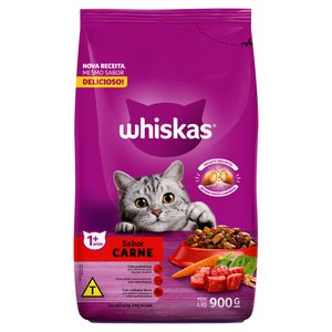Alimento Whiskas Para Gatos Adultos Sabor Carne 900g
