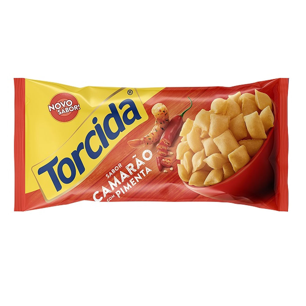 SALGADINHO TORCIDA SABOR CAMARÃO COM PIMENTA 38G - Treichel Delivery