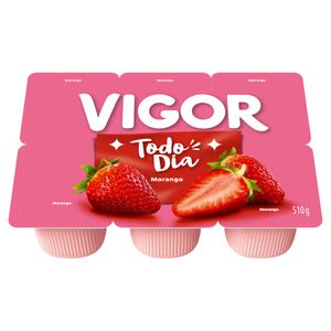 Bebida Láctea Fermentada Vigor Todo Dia Sabor Morango Bandeja 510g