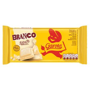 Chocolate Garoto Barra Branco 80g.