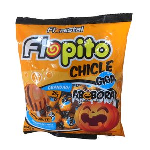 Pirulito Recheado Com Chicle Flopito Giga Abórora 600g