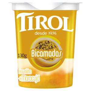 Iogurte Integral Bicamadas Baunilha+Maracujá Tirol Copo 130g