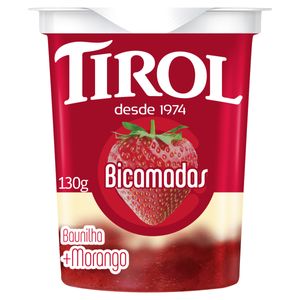 Iogurte Integral Bicamadas Baunilha+Morango Tirol Copo 130g