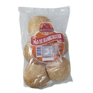Pão Q Delicia Para Hamburguer Com Gergelin 240g
