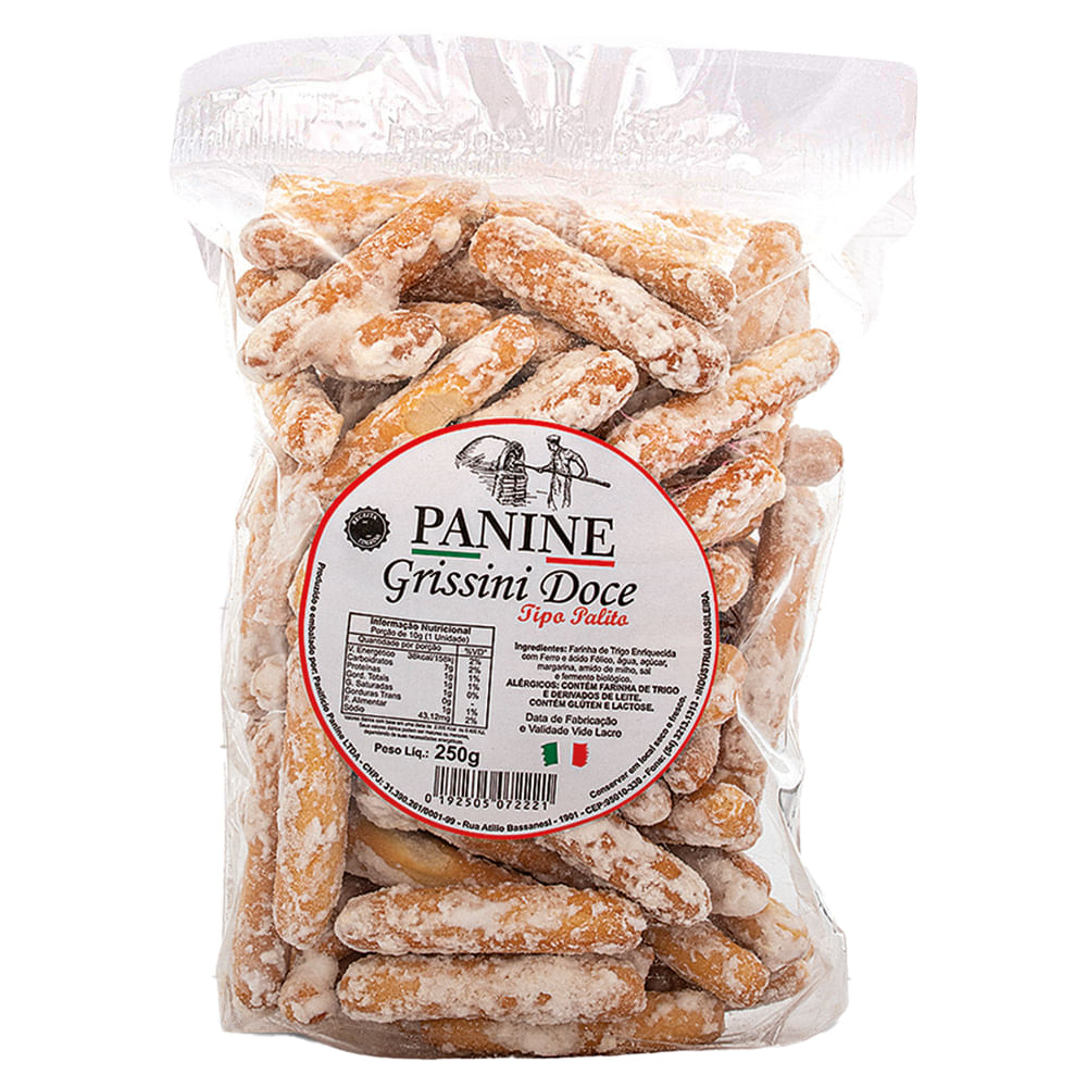 Biscoito Grissini Doce Tipo Palito Panine 250g
