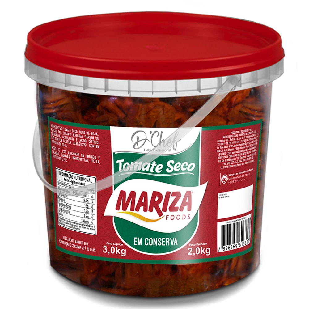 Tomate Seco Em Conserva Mariza Balde 2,0kg
