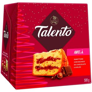 Panettone Recheio Chocolate Talento De Avelã Garoto 500g