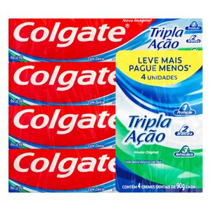 Creme Dental Colgate Tripla Ação Pack 4x90g