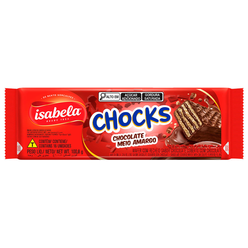 Wafer Isabela Chocks Sabor Chocolate 100,8g