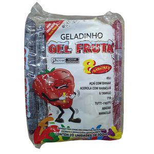 Geladinho Gel Fruta 20 Unidades Com 100ml Cada