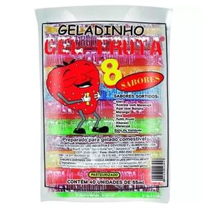 Geladinho Gel Fruta 40 Unidades Com 55ml Cada