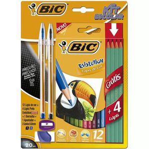 Kit Escolar Bic Colorir D+ Com 20 Peças