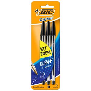 Caneta Bic Cristal Dura Mais C/3