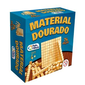 Brinquedo Pais E Filhos Madeira Material Dourado 74 Peças