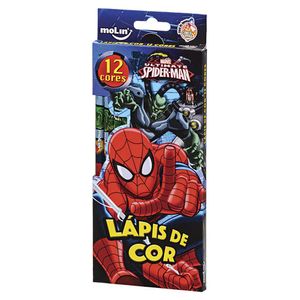 Lápis De Cor Molin Spider-Man Com 12 Cores