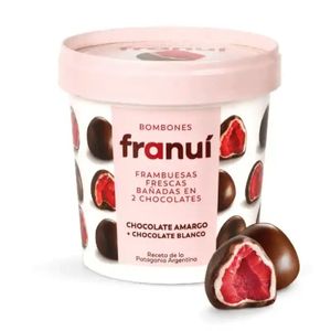 Franuí Leche Framboesas Banhadas Em Chocolate Branco E Amargo 150g