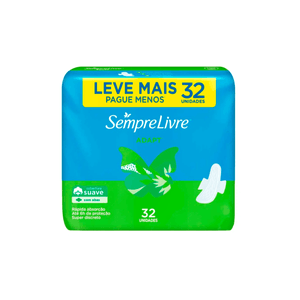 Absorvente Sempre Livre Adapt Suave Com Abas Com 32 Unidades