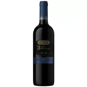 Vinho Chileno 3 Medallas Tinto Seco Merlot Garrafa 750ml