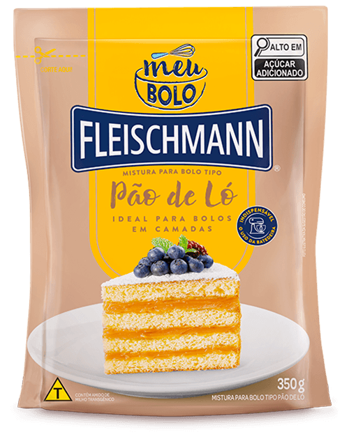 Mistura Para Bolo Fleischmann Tipo Pão De Ló Meu Bolo 350g