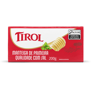 Manteiga Tirol Tablete Com Sal 200g