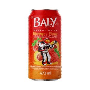 Bebida Energética Baly Sabor Morango E Pêssego Lata 473ml