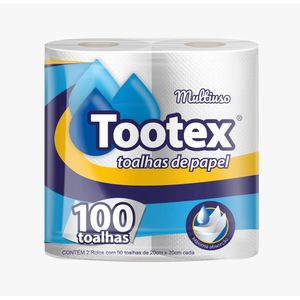 Toalha De Papel Multiuso Tootex 100 Folhas Com 2 Rolos