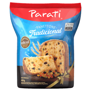 Panettone Com Frutas Cristalizadas E Uvas Passas Parati 450g