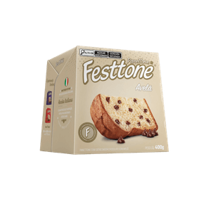 Panettone Com Gotas Sabor Chocolate Com Avelã Festtone 400g