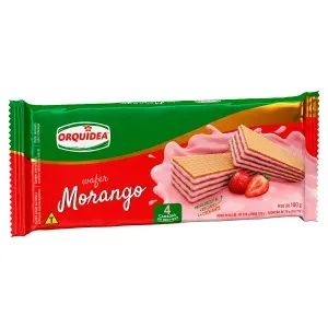 Wafer Orquídea Sabor Morango 100g