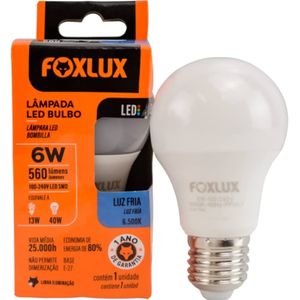 Lâmpada Foxlux Led Bulbo 6500k 6w