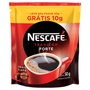 Café Solúvel Nescafé Tradição Forte Sachê Leve 50g Pague 40g