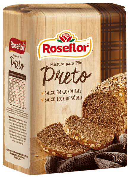 Mistura Para Pão Roseflor Preto Light 1kg
