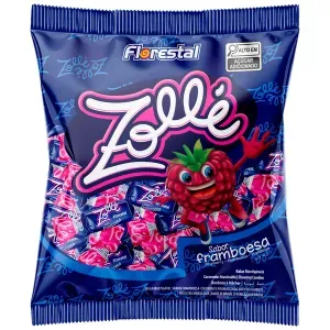 Bala Mastigável Sabor Framboesa Zollé 500g