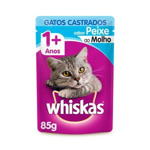 Alimento Whiskas Para Gatos Castrados Adultos Sabor Peixe Sachê 85g