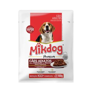 Alimento Mikdog Premium Para Cães Raças Pequenas Sabor Cordeiro Ao Molho 100g