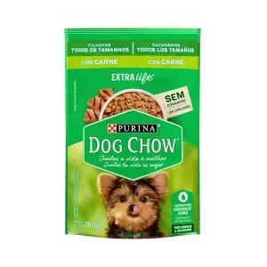 Alimento Purina Dog Chow Para Cães Filhotes Todos Os Tamanhos Sabor Carne Ao Molho 100g