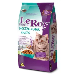 Alimento Leroy Premium Para Gatos Adultos Sabor Cocktail Do Mar 500g