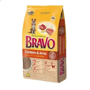 Alimento Bravo Premium Para Cães Adultos Cordeiro E Arroz 10.1kg